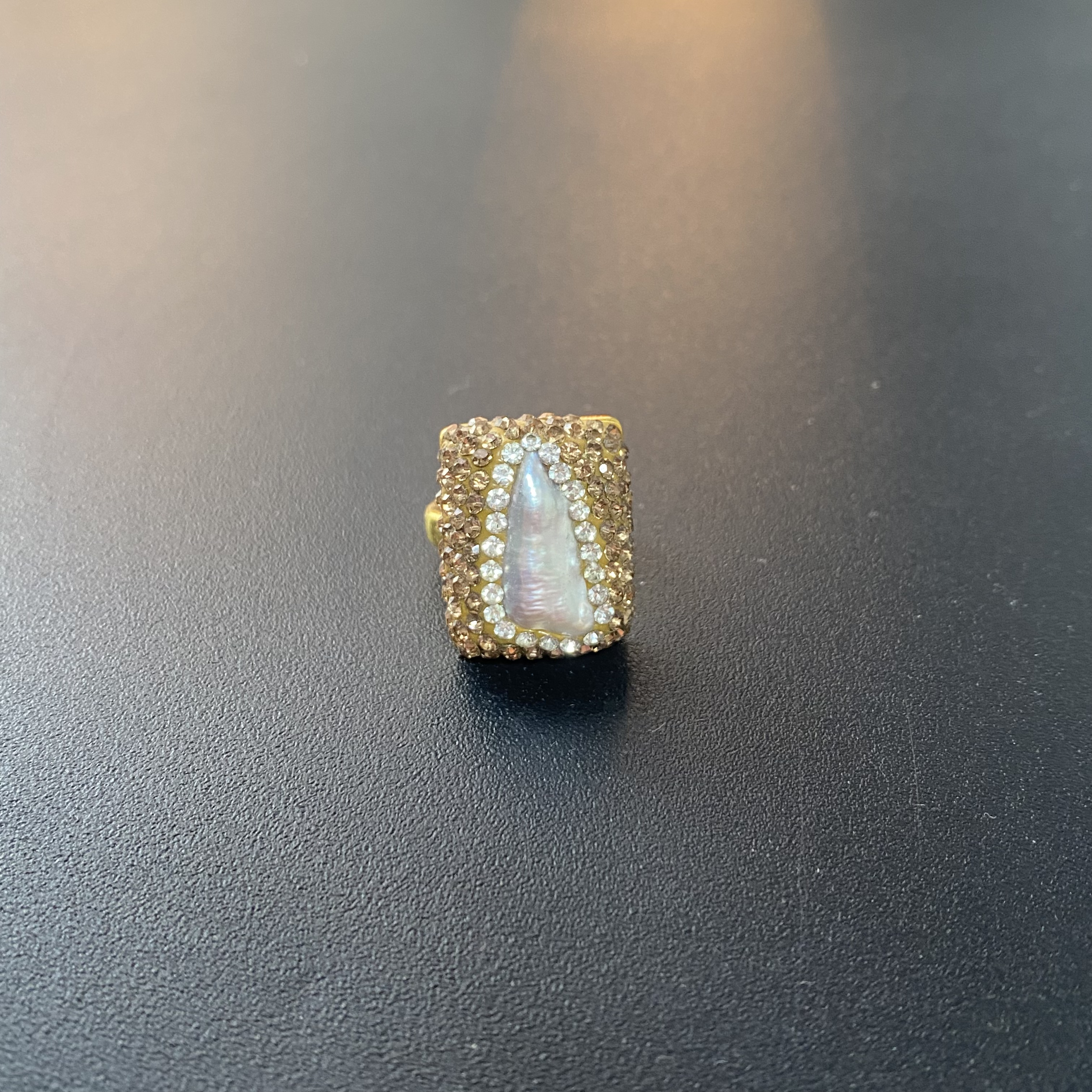 铜合金合成锆石戒指 TTSD 白色不规则形状戒指 1187