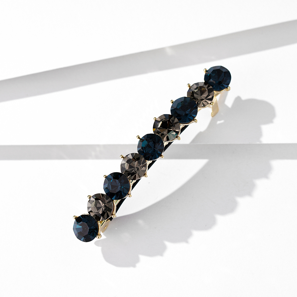 FJ3539简约圆形《蓝灰》一字夹