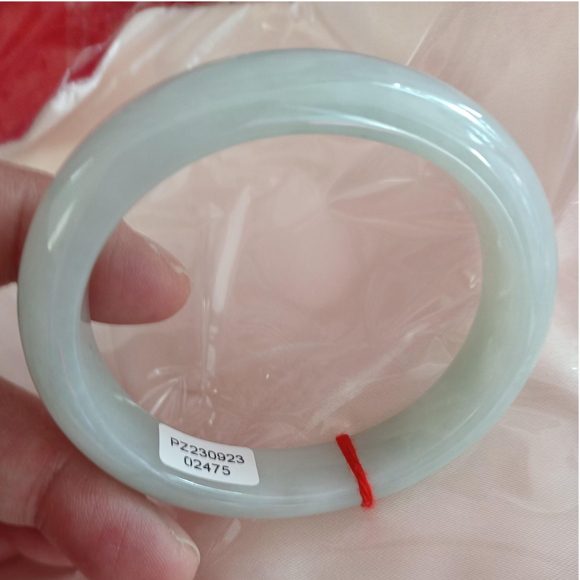 46天然缅甸翡翠冰种贵妃手镯55.5mm