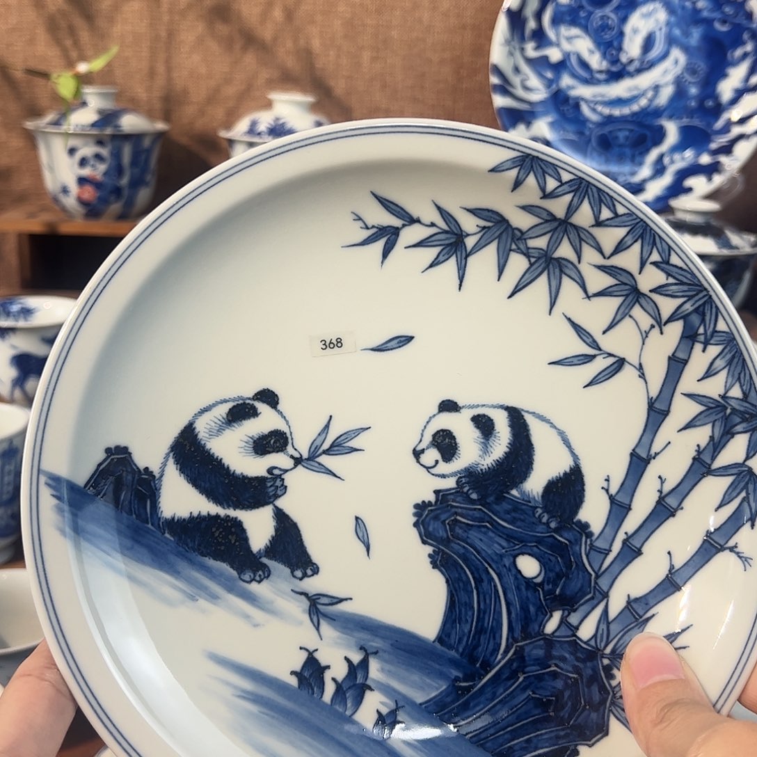 泥藝瓷梦熊猫壶承