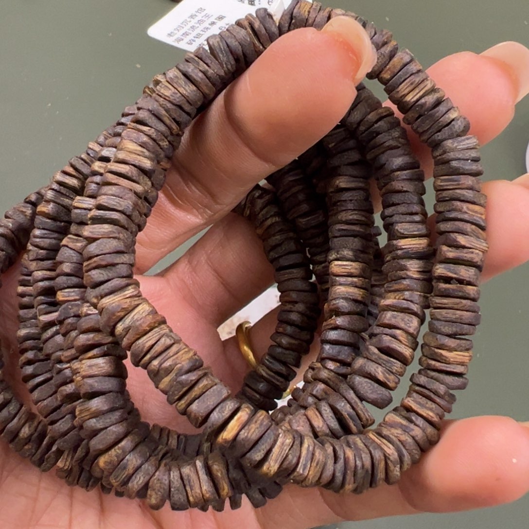 沉香手串海南流油王沉水碎银卡7/6g+单圈多样性发一