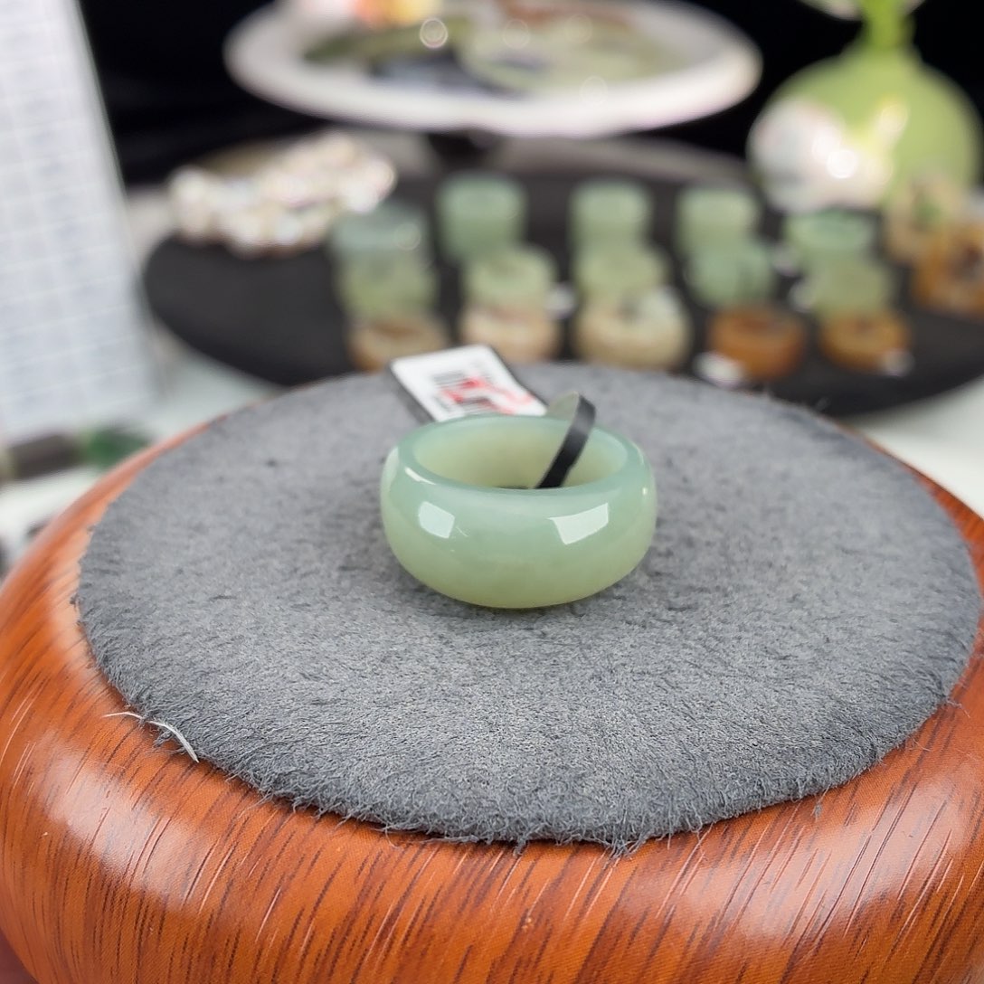 和田玉未镶嵌戒指b103奶蓝馒头17.7不退换