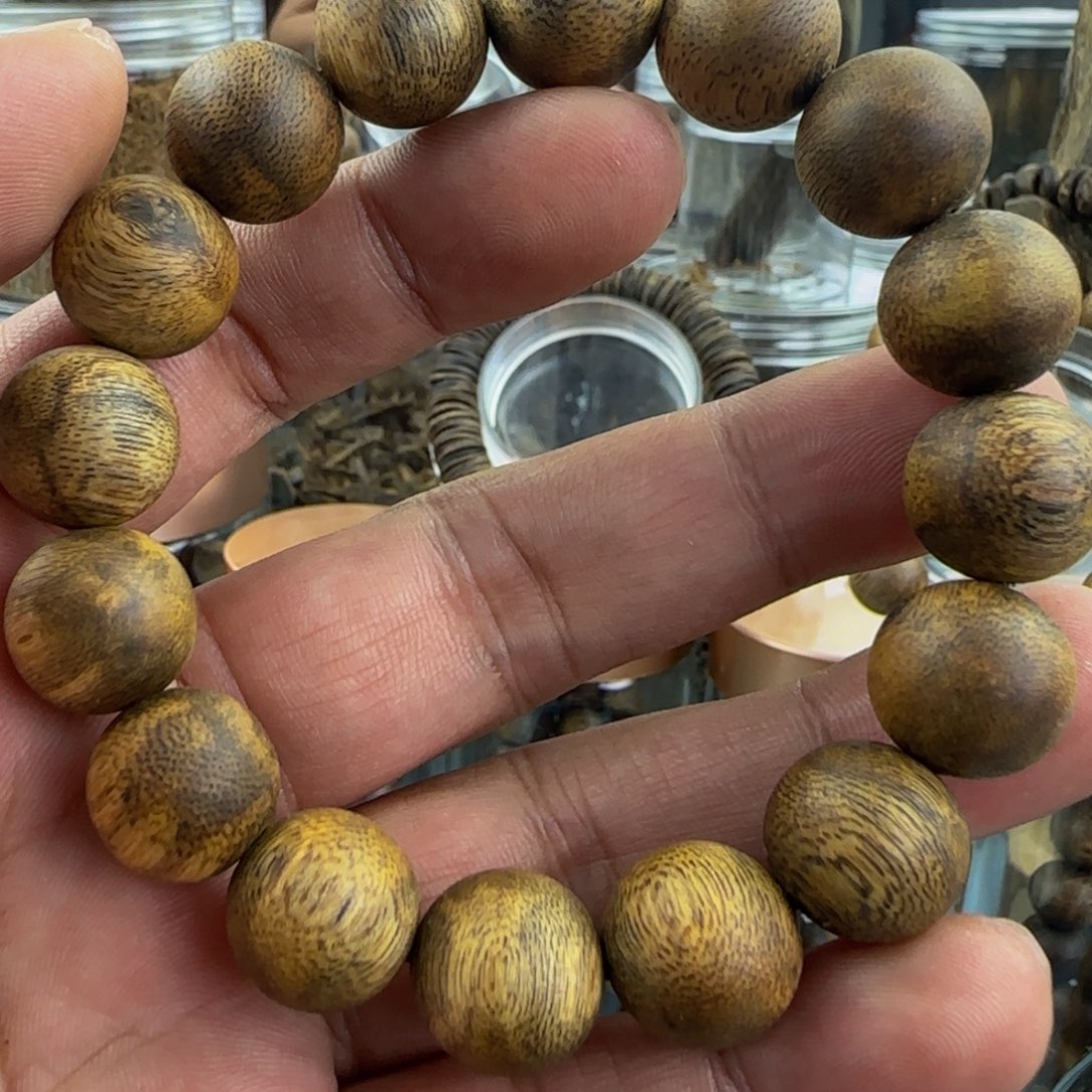 沉香手串卡1.4圆珠单圈