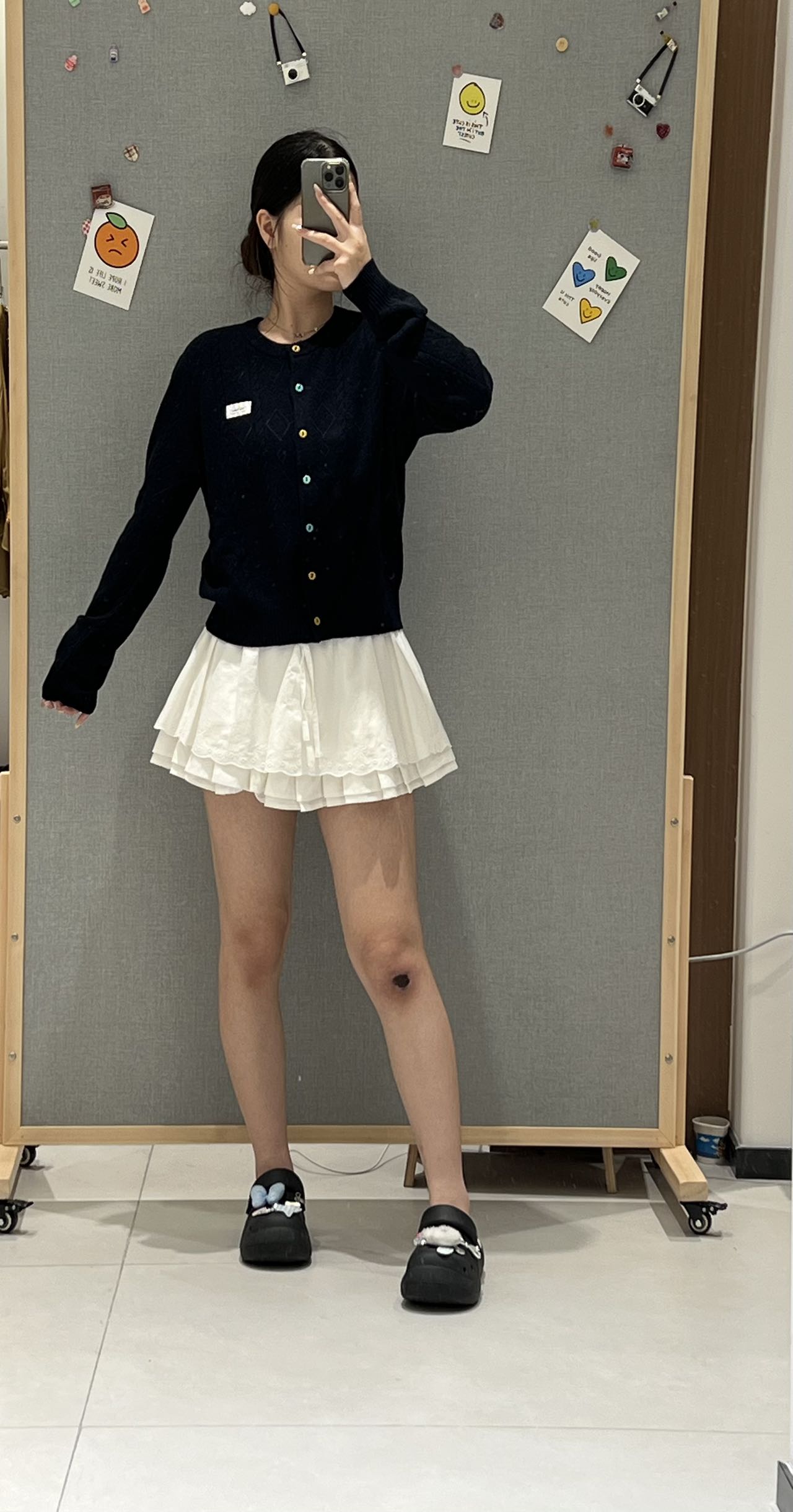 【现货】FIZZFLY赫本经典羊绒开衫少女风日韩休闲风时尚藏青色针织