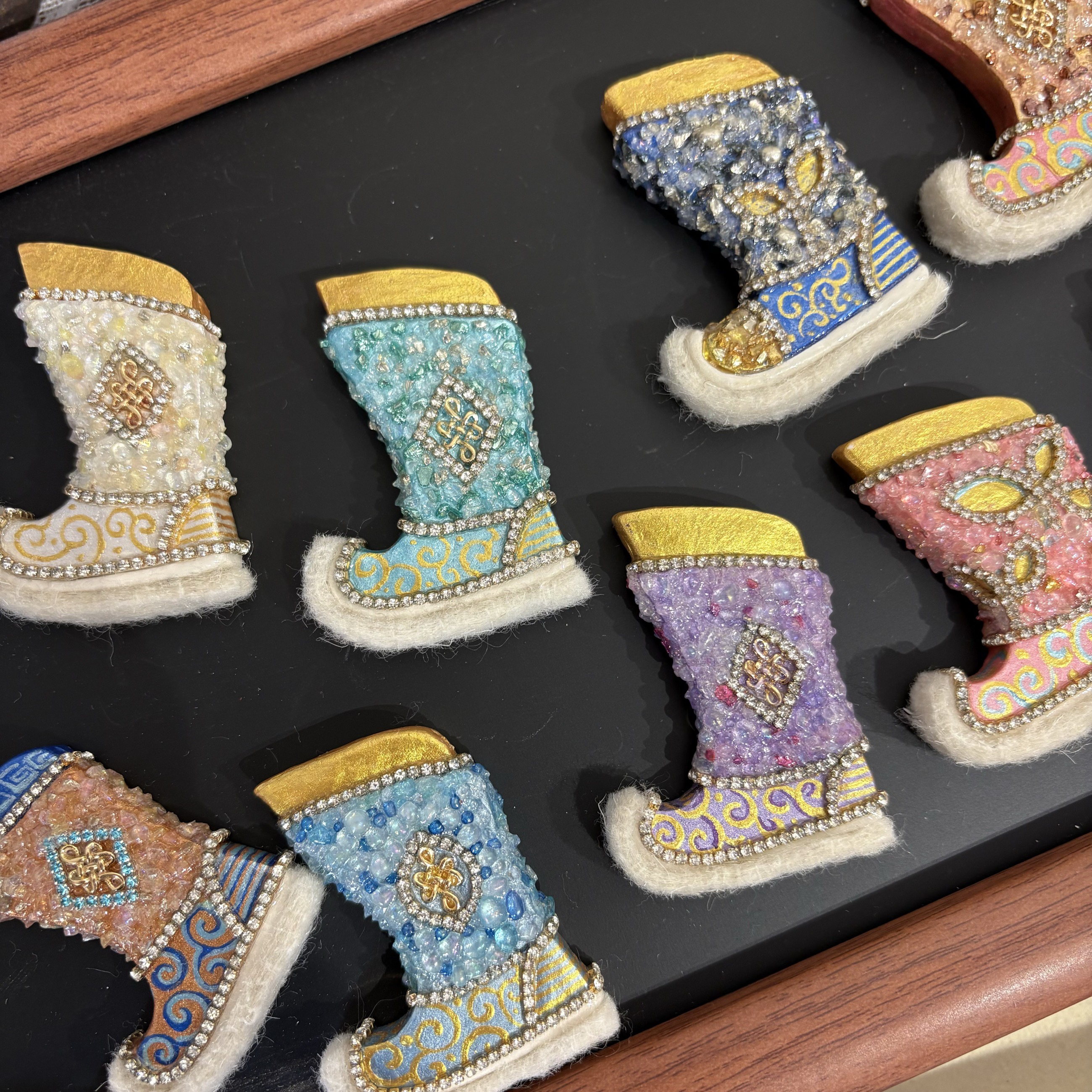 蒙古风可爱手工靴子孤品【省外不包邮】