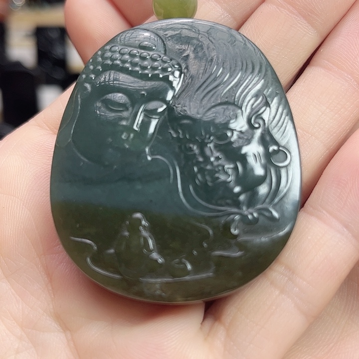 和田玉手链未镶嵌佛魔一念