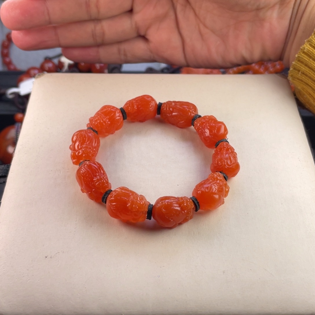 南红玛瑙珠宝奇石未镶嵌貔貅手串
