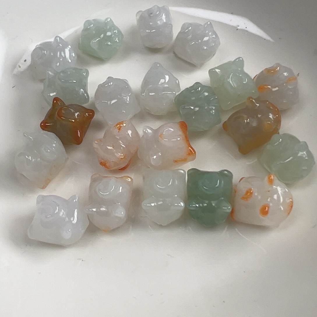 翡翠散珠翡翠趴趴猫一个可挑