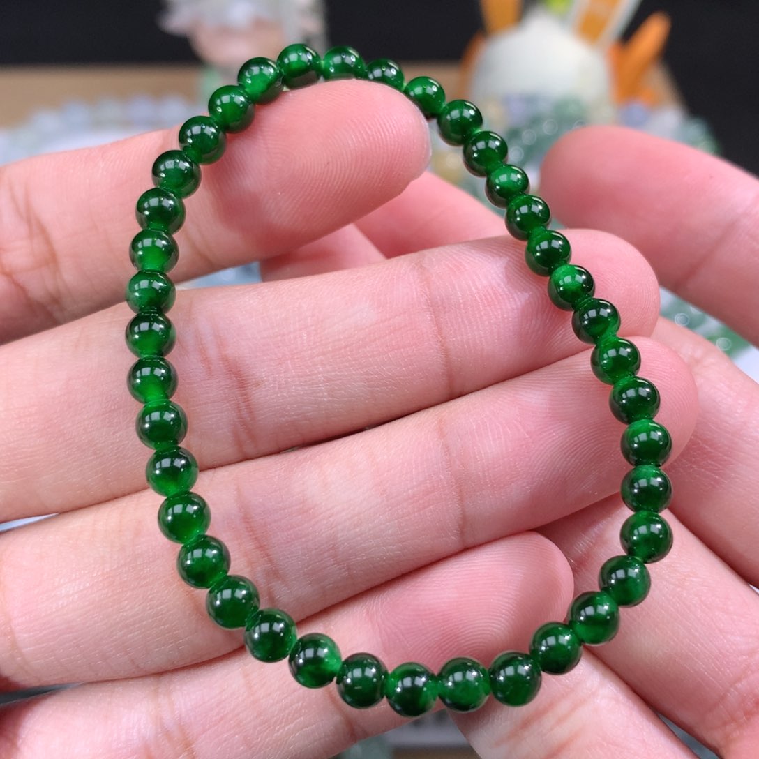 翡翠手链未镶嵌卡4.7m m