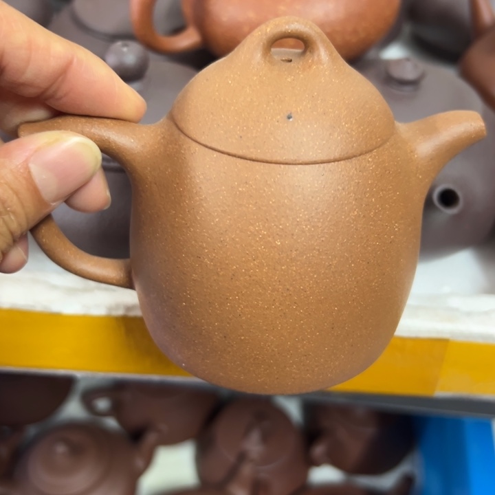 紫砂茶壶五彩秦权盖子铁质200c c