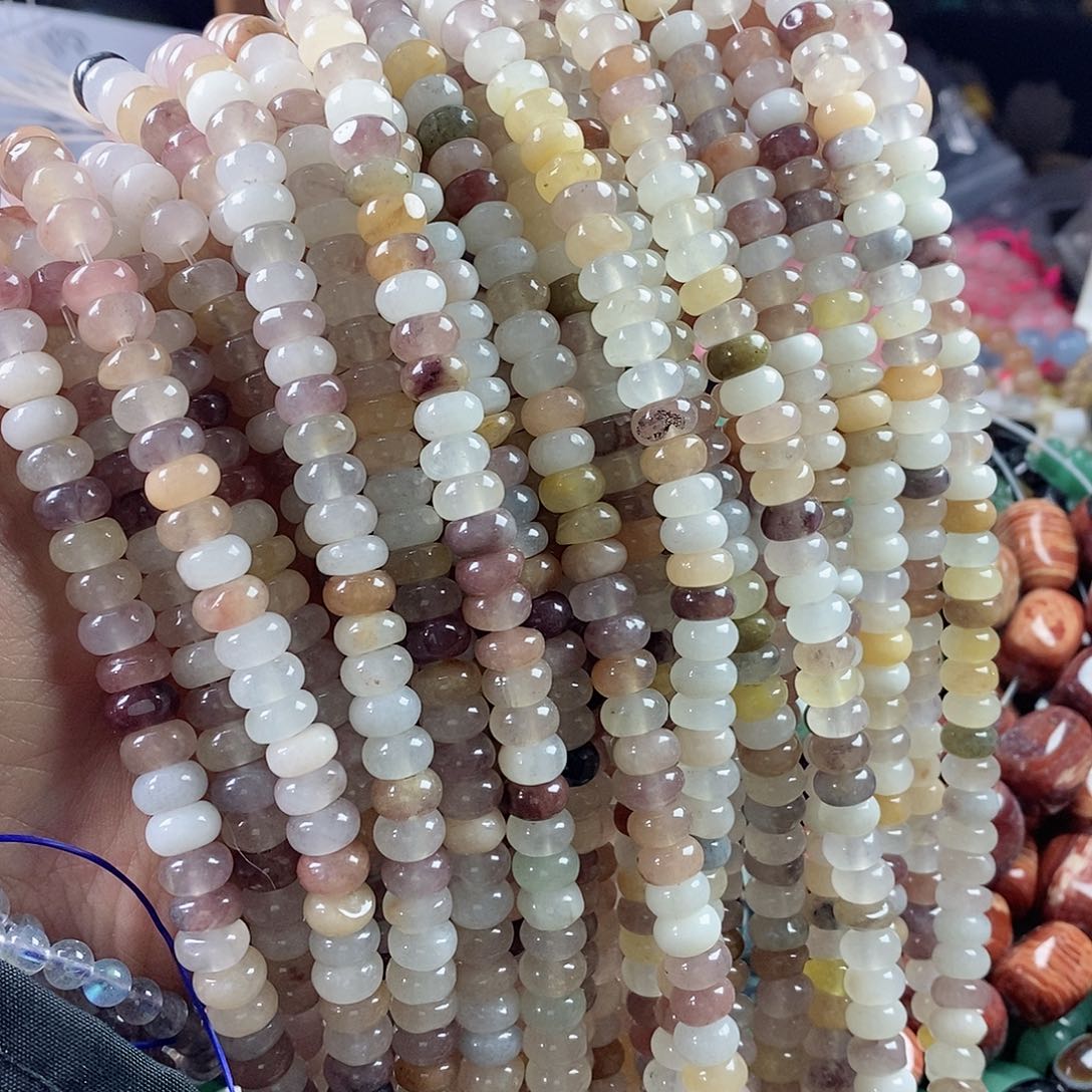 玛瑙/玉髓珠宝半成品合金一条天然8mm紫罗兰隔片有平点