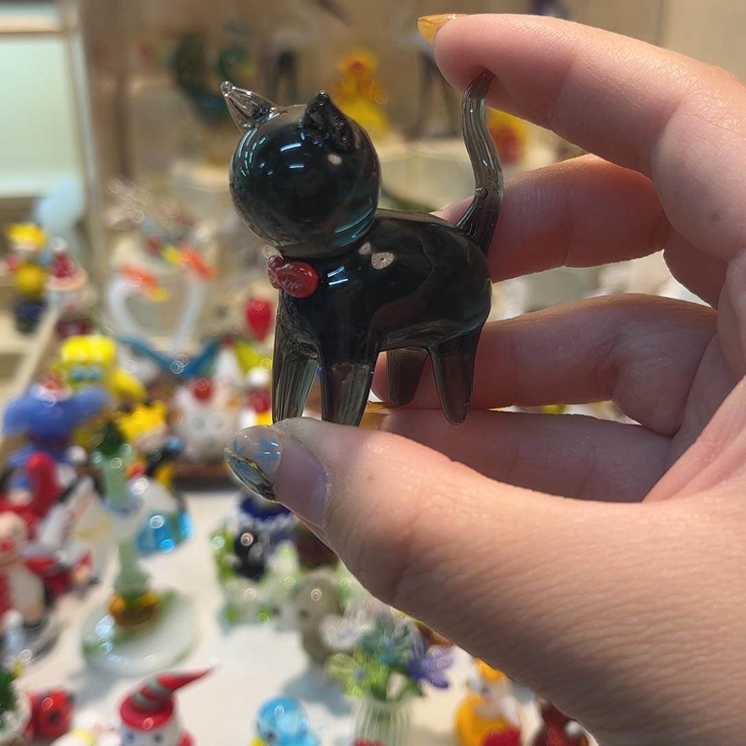 手工艺品琉璃无脸猫