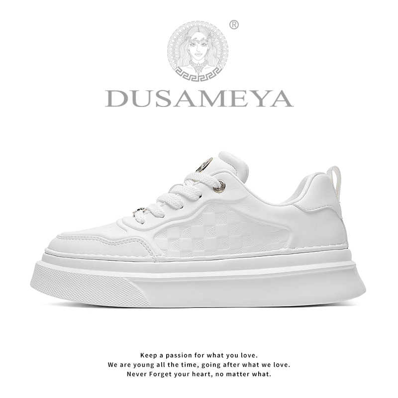 DUSAMEYA/杜莎米娅高端男士板鞋休闲工装鞋潮流百搭厚底增高男鞋