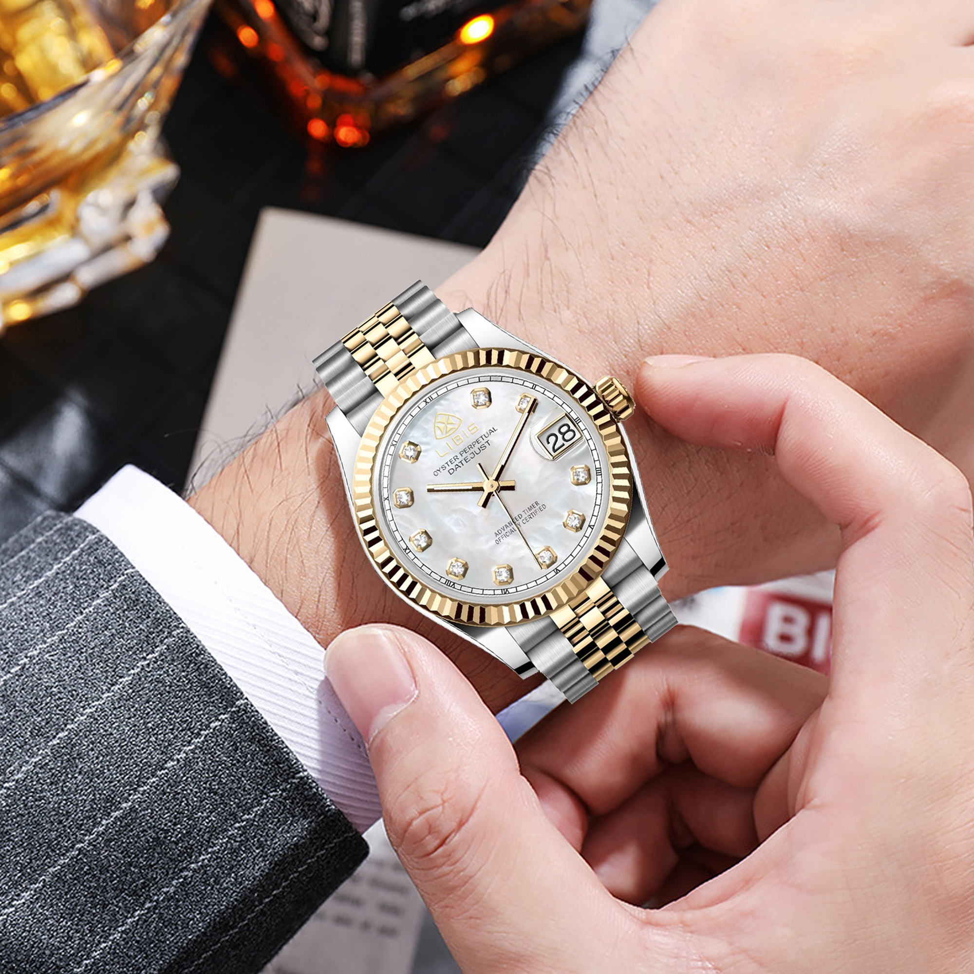 【专柜直发】日志系列男士潮流全自动腕表送皮带经典时尚J