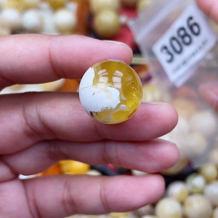 蜜蜡未镶嵌珠宝奇石粉20爆花