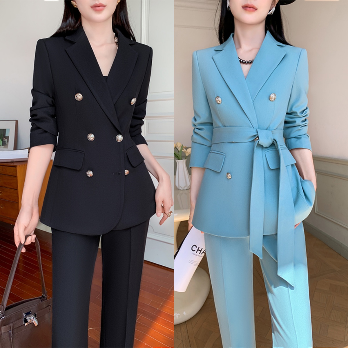 高端西装套装女2025新款干练气质西服外套通勤面试职业正装女装