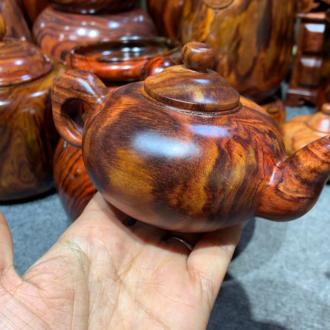 有***）木越南黄花梨紫料茶壶