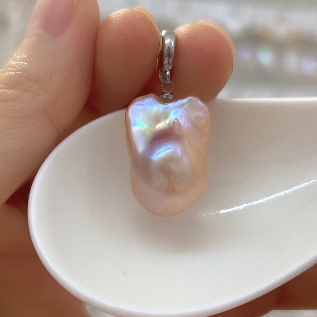 银S925镶嵌淡水珍珠颈饰