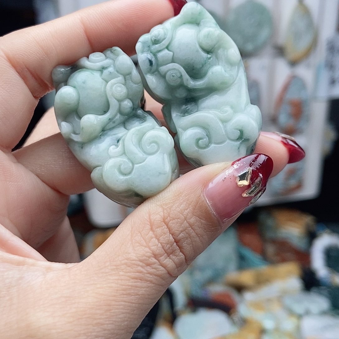 翡翠颈饰14K金镶嵌翡翠