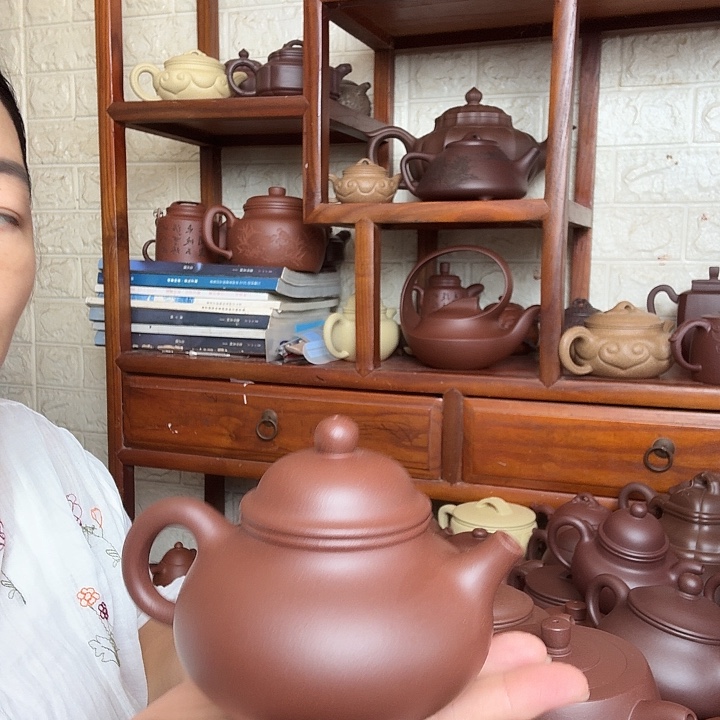 茶壶紫砂容天300cc底槽清精工半手