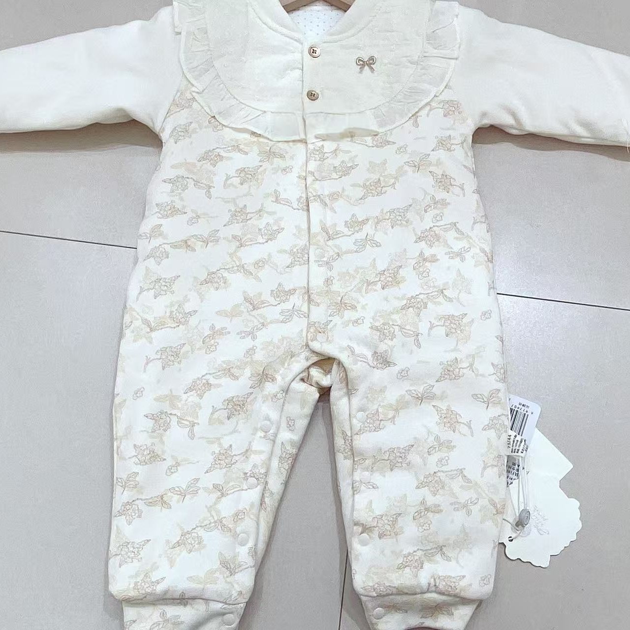长爬哈衣爬服春秋刺绣婴儿连体衣幼儿质感长袖新生儿