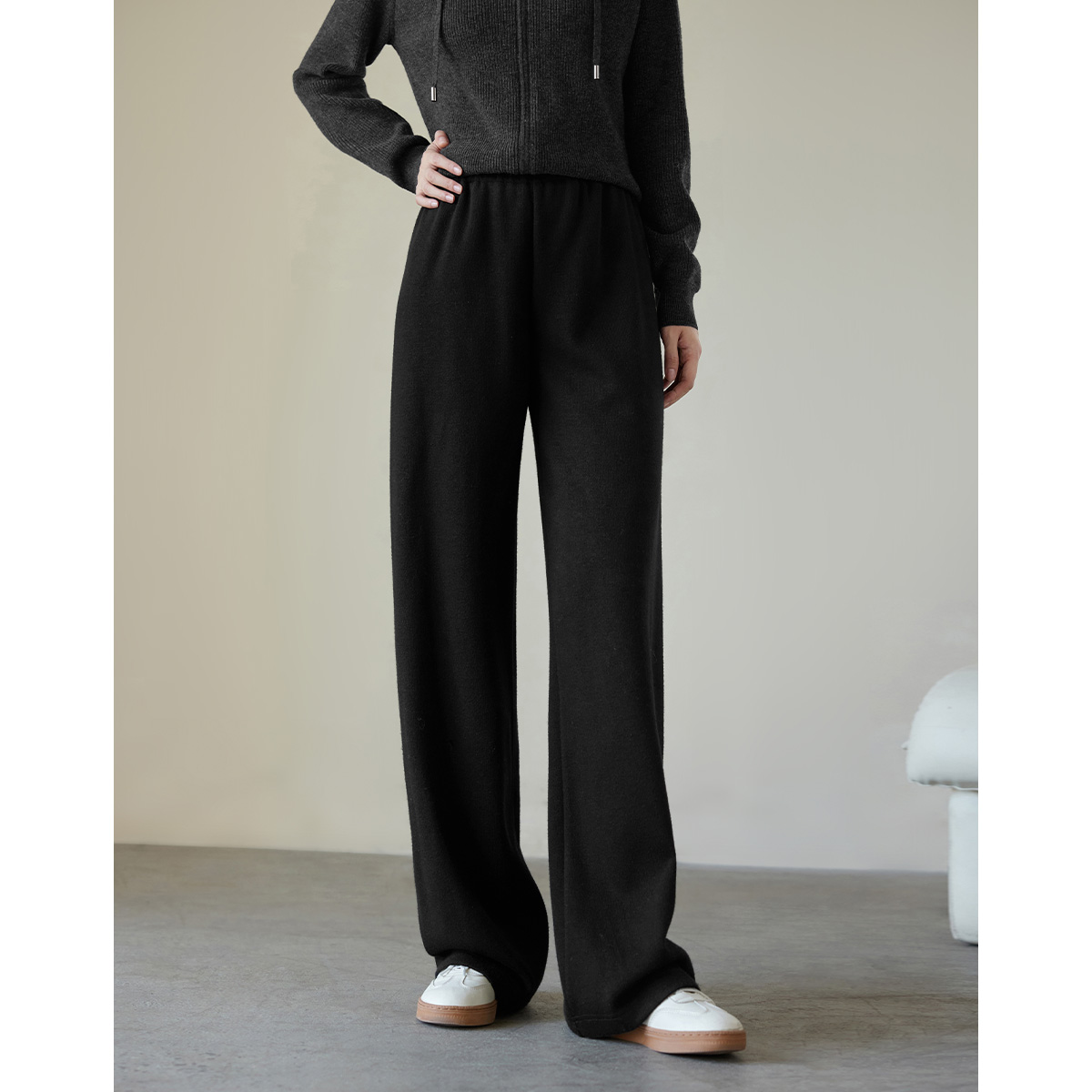 【达人专属】朗文斯汀高腰通勤松紧腰休闲裤DTMK4509D12884