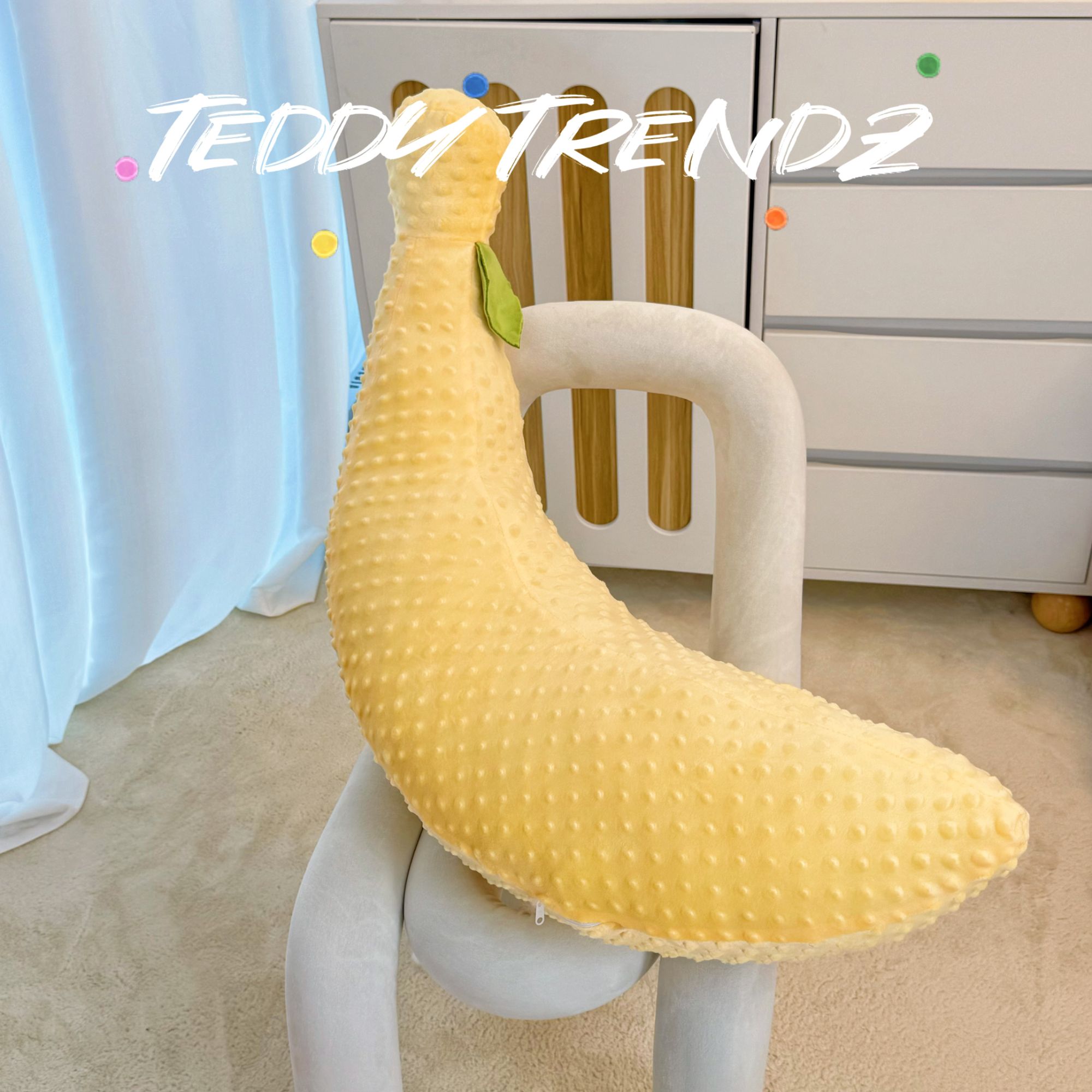 豆豆绒香蕉可爱毛绒公仔玩偶玩具抱枕布娃娃陪睡公仔腰靠床搭子