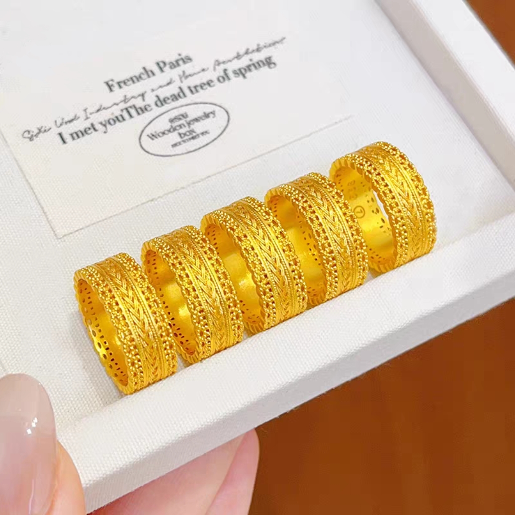 铜合金戒指 古法腰缠万贯戒指花丝镂空钱币食指戒百搭送女友礼物