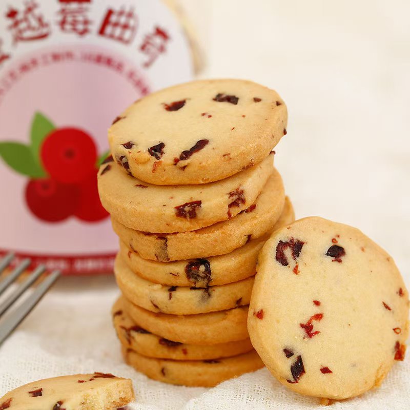 【山山家】蔓越莓曲奇饼干罐装便捷零食酸甜黄油奶香下午茶果肉酥脆