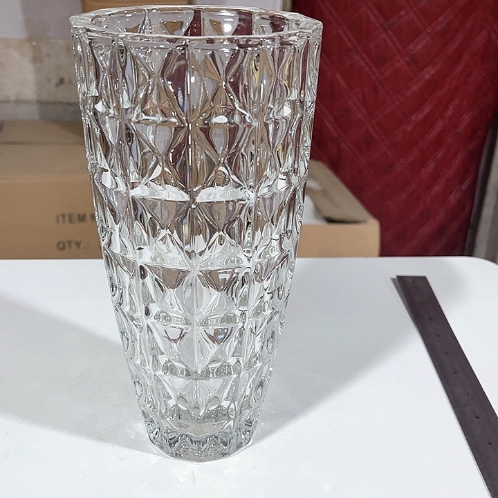 玻璃透明高25口12水晶玻璃花瓶嘎嘎好看