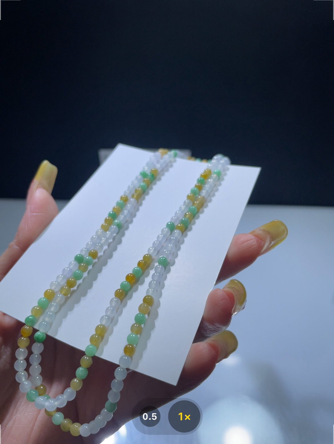 定制未镶嵌翡翠A货冰多宝小米珠长链卡3+