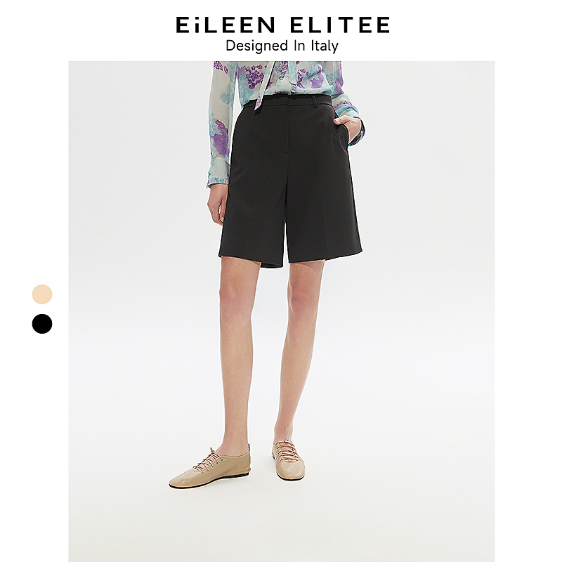 P001【赵老板】【25高智衣橱】朗姿欧洲EiLEEN ELITEE夏黑色短裤