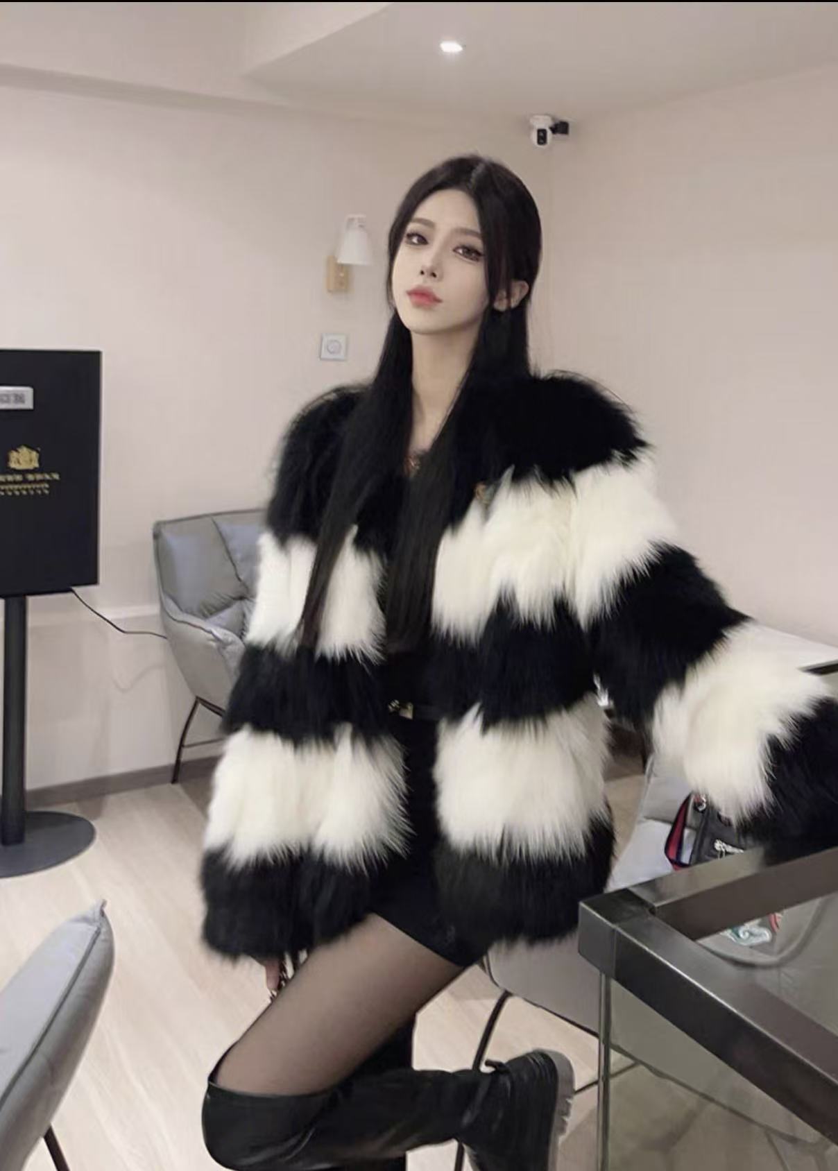 人造皮草 2025冬季新款环保皮草外胎显瘦仿狐狸毛毛气质名媛
