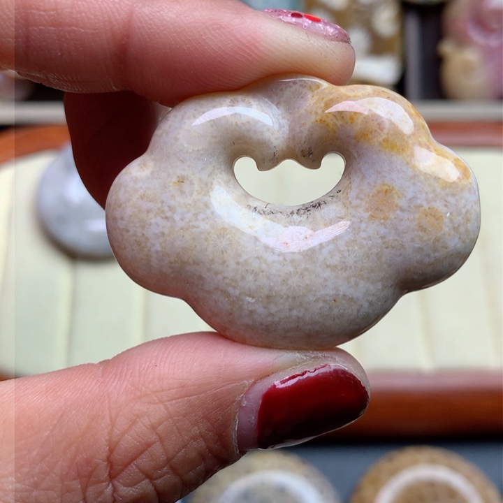 硅化珊瑚（珊瑚玉）颈饰未镶嵌