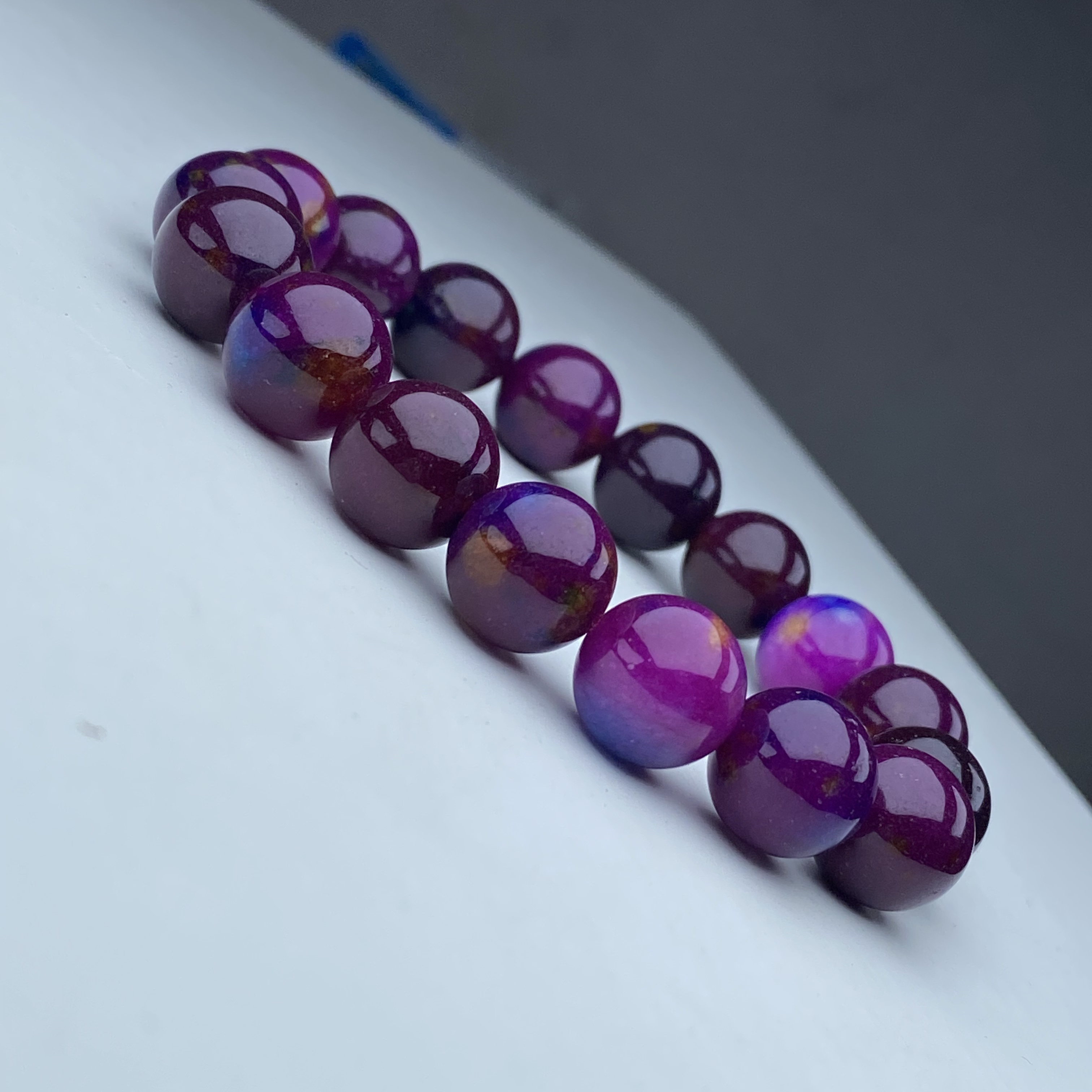 68号精品流云紫绿苏手串12mm多样性发一件