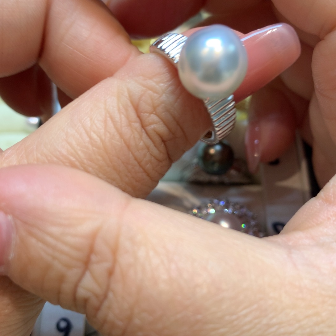 海水珍珠戒指银S925镶嵌