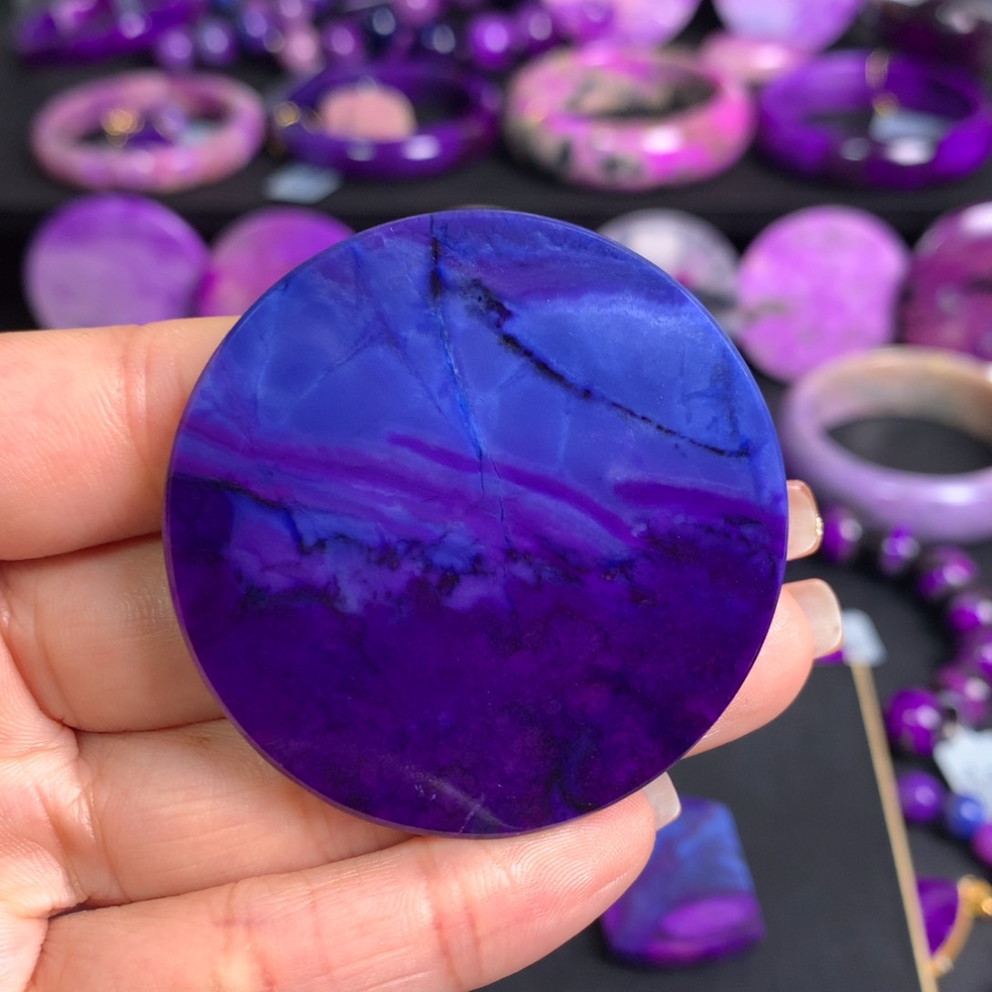 苏纪石（舒俱来）幻彩圆牌未镶嵌