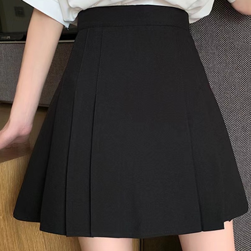 胖MM暑 28-A加厚毛呢大码百褶裙女2024年百搭高腰a字半身裙显瘦