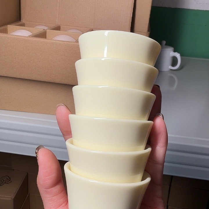 高端羊脂茶杯六个一组