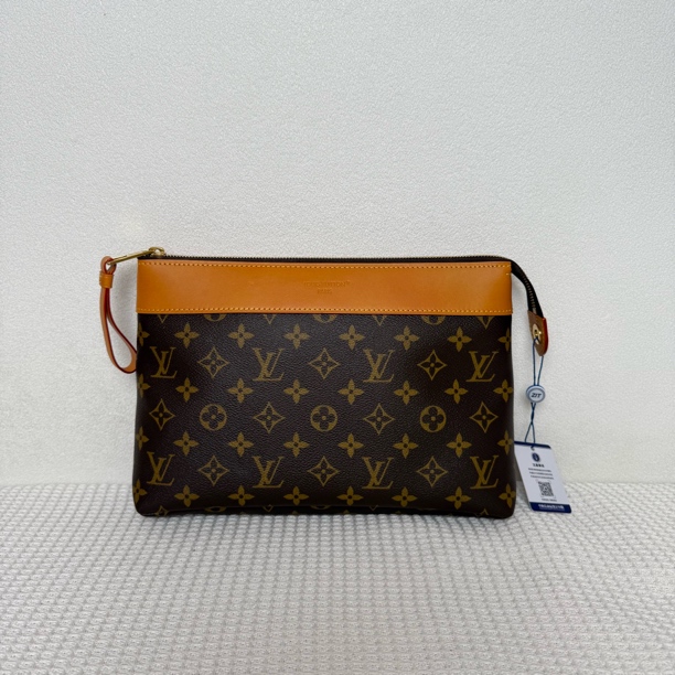 99新 LouisVuitton/路易威登 5679/芯片款经典时尚棕老花手拿包