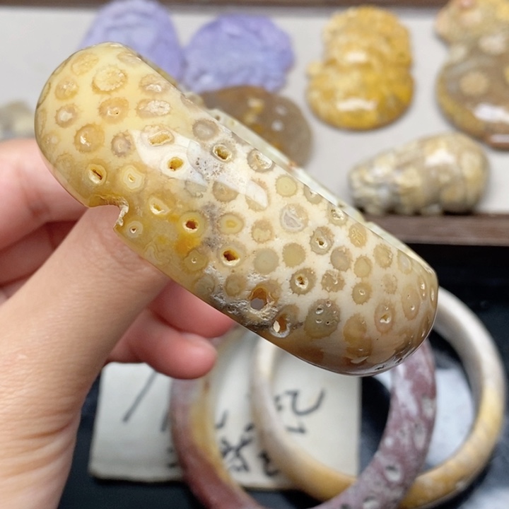 硅化珊瑚（珊瑚玉）未镶嵌手镯60.8
