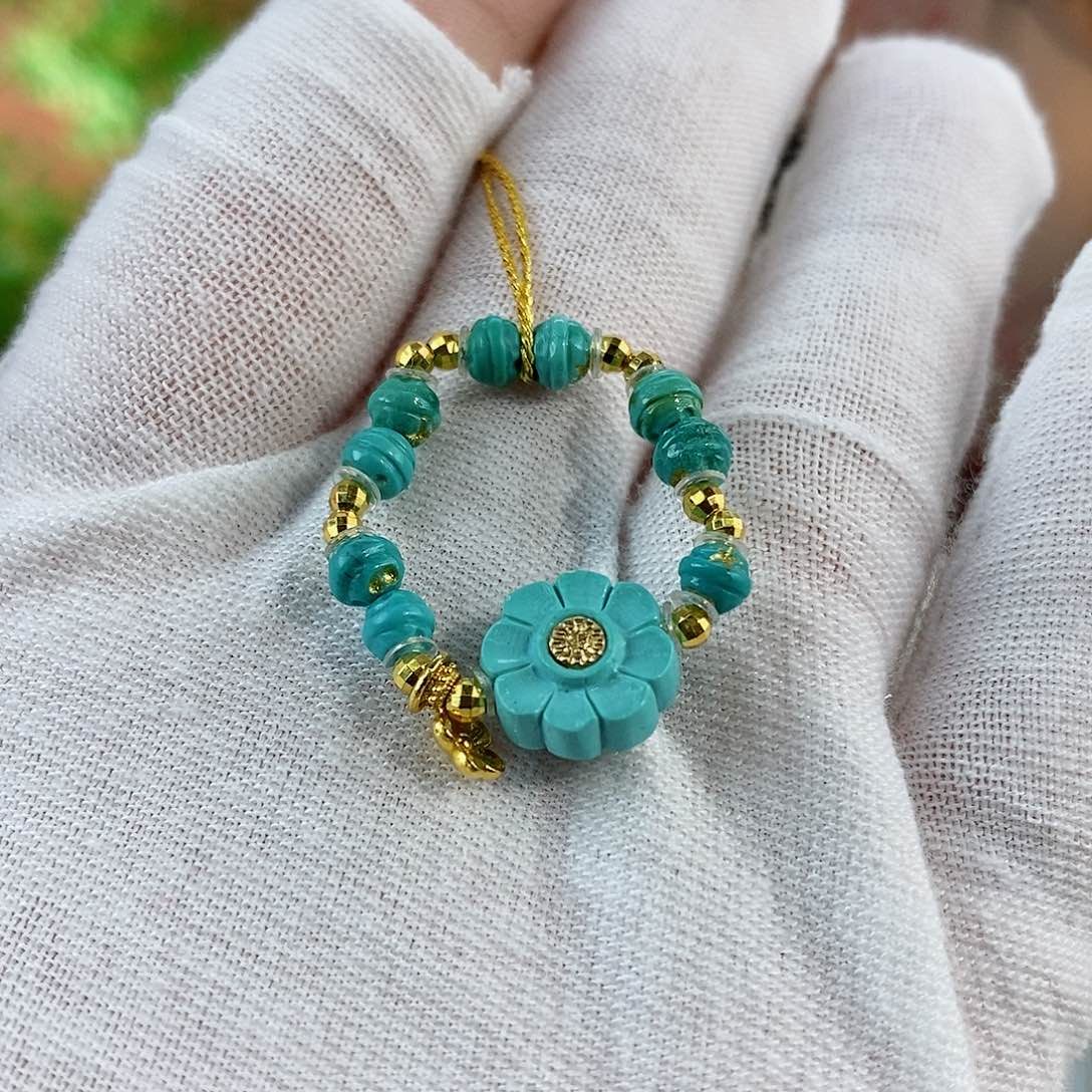 绿松石珠宝奇石18K金镶嵌