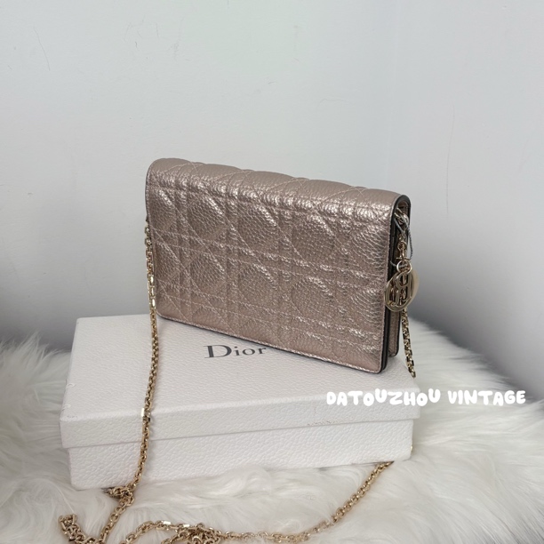 95新 DIOR/迪奥 香缤粉藤格纹斜挎包dby