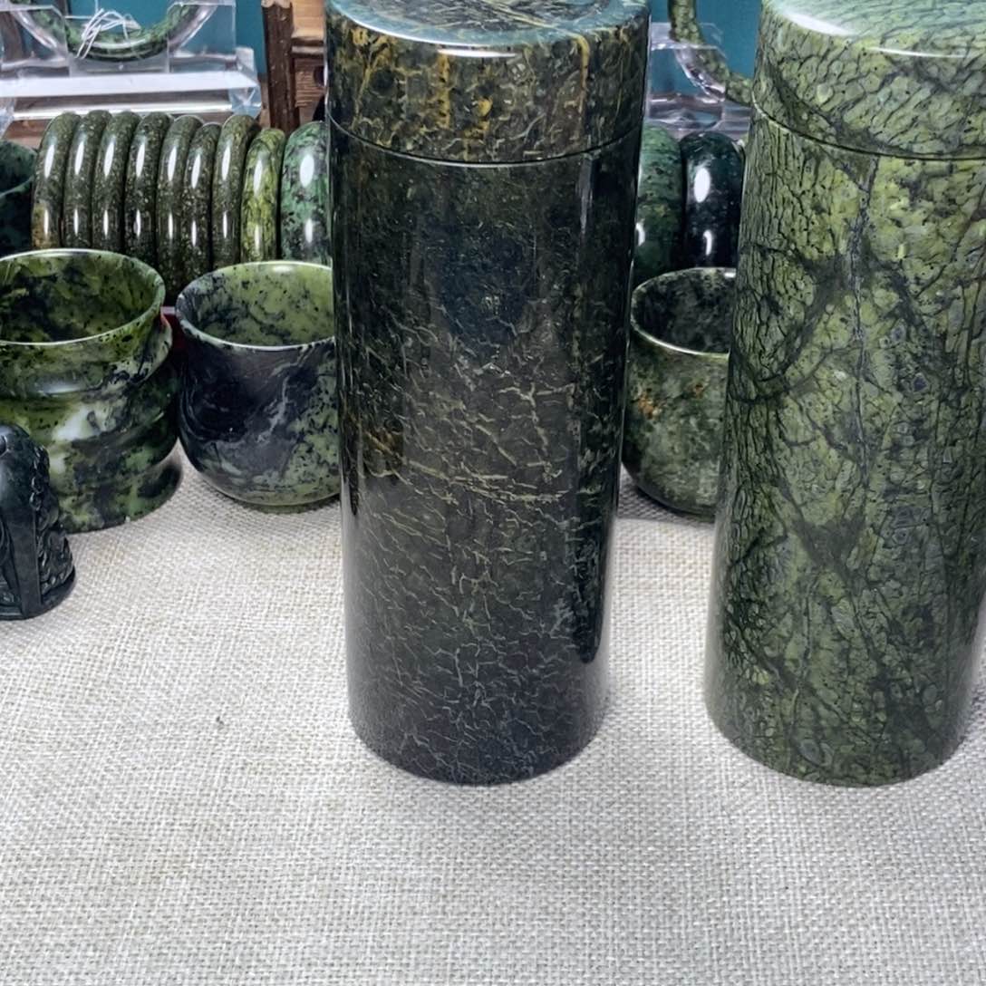 z***y蛇纹石玉未镶嵌旅行杯药王石