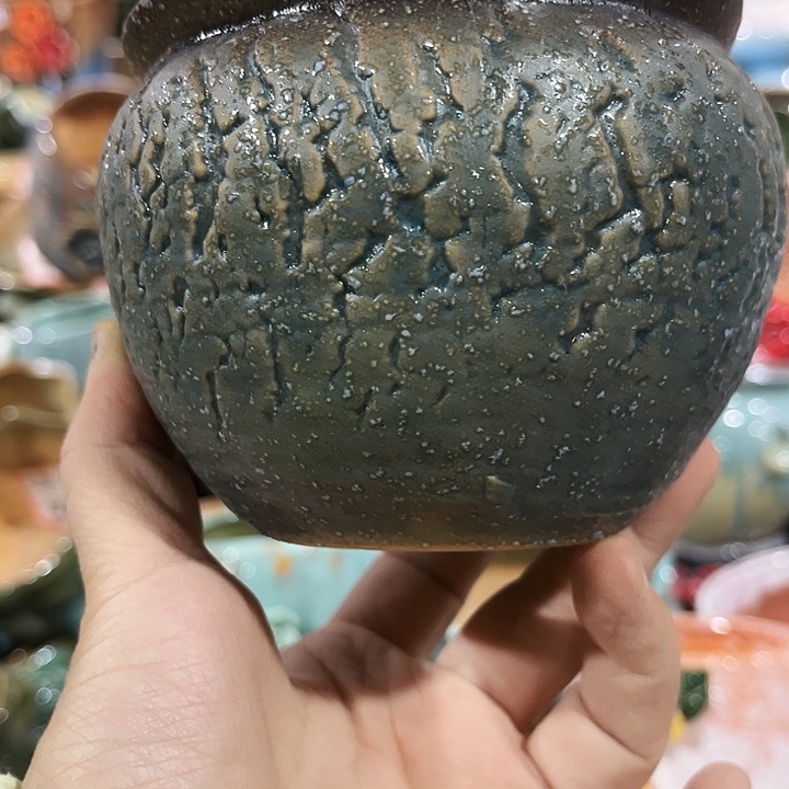 瓷片花盆多肉植物艺术品