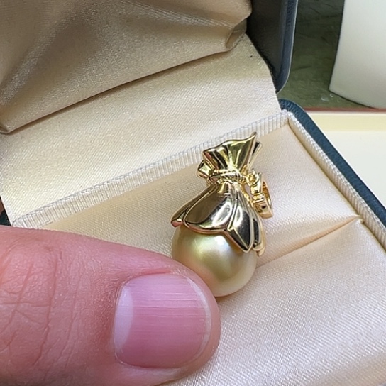 银S925镶嵌海水珍珠吊坠(不含链)