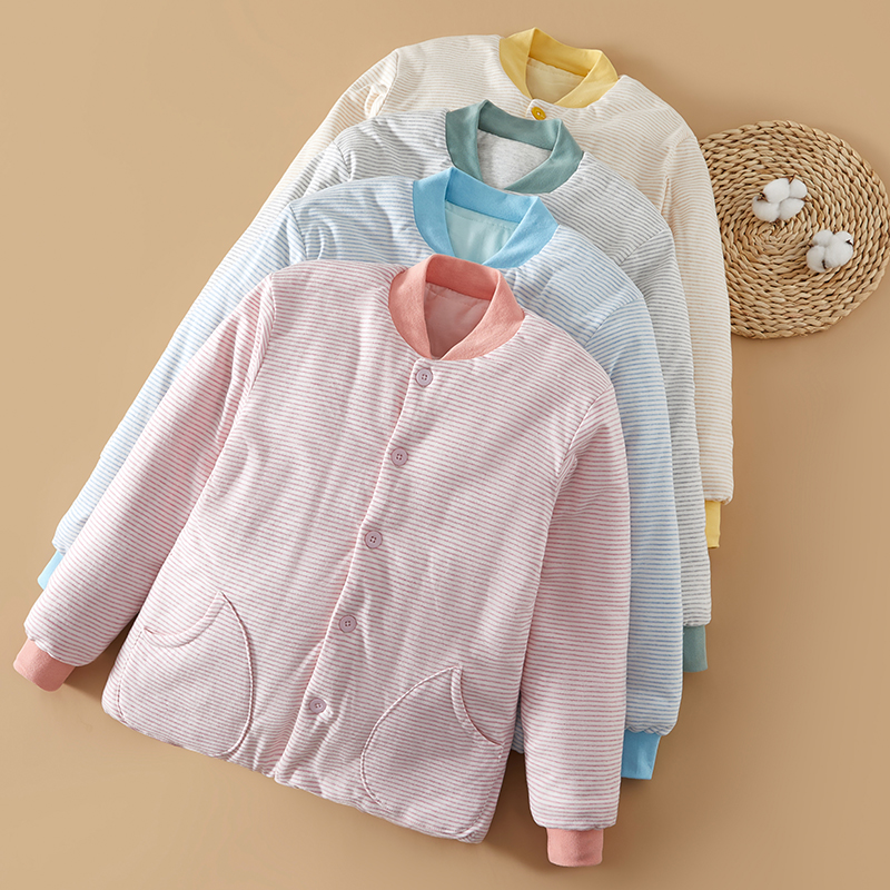 条纹女士纯棉花棉袄中老年棉衣成人加厚保暖棉服居家外穿冬季外套