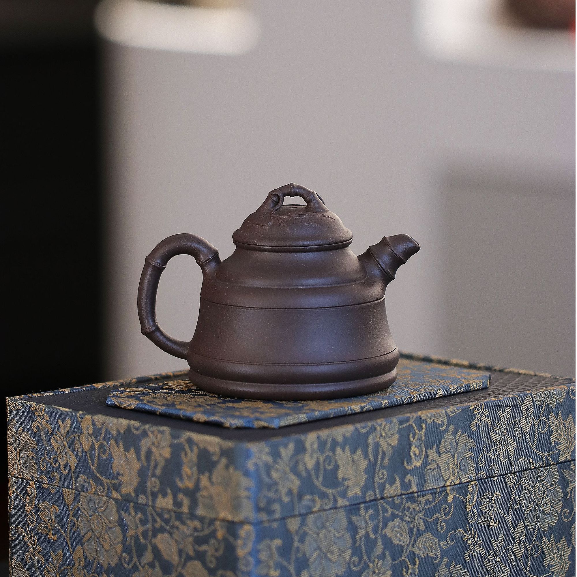 天青泥竹顶原矿紫砂壶（容量：180cc）