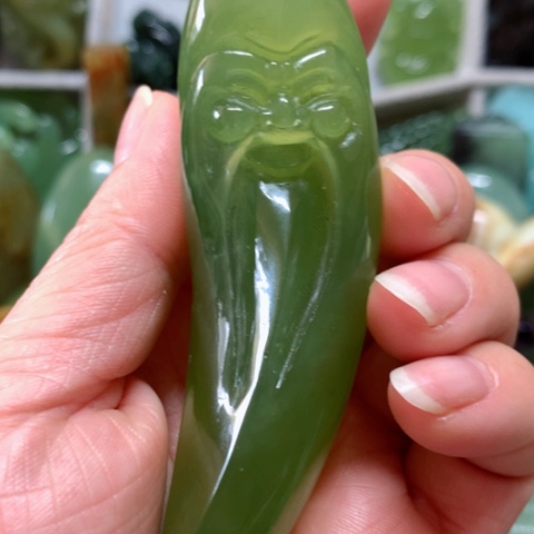 蛇纹石玉手把件未镶嵌