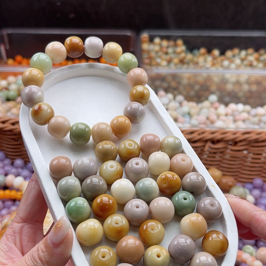 白玉菩提吊坠C/14mm/30+5颗